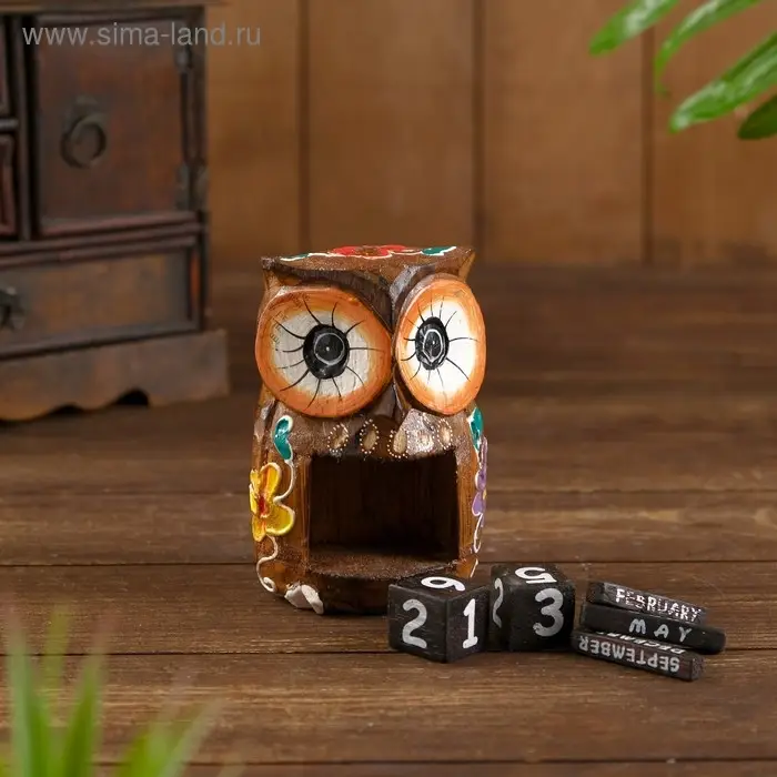 Деревянный календарь Деревянный календарь "Сова" 8,5х6х13 см