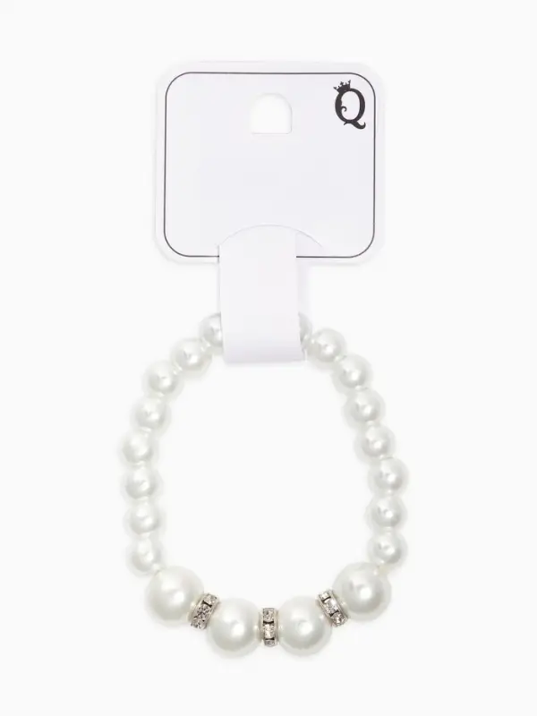 Браслет из бусин &laquo;Жемчуг. Невеста&raquo;, d=5.5 см, бусины 0.8 и 1.2 см, белый