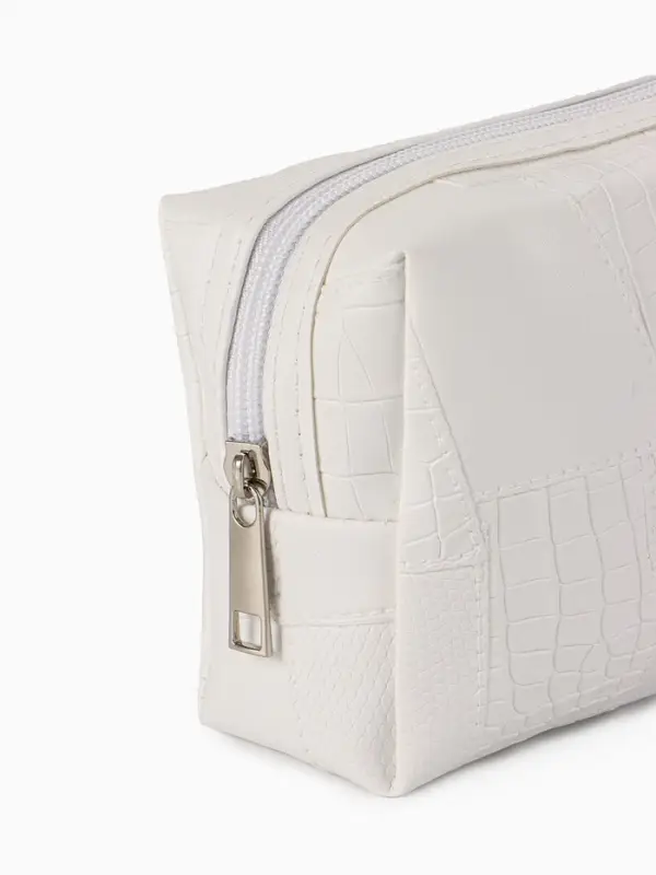 Косметичка дор Одноцвет, 16*5*10, отдел на молнии, белый