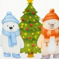 Кружка стеклянная новогодняя &laquo;Мишки в лесу&raquo;, 500 мл