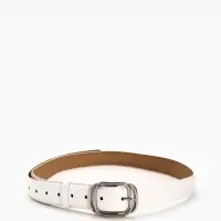 Ремень жен 06-01-02-01, Июнь2504, 3,2*0,3*110 см, без винта, пряж металл, 1 прокол, белый