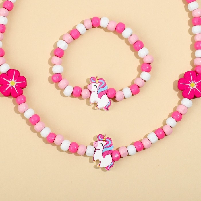 Бижутерия «Волшебной девчуле» набор для девочек: браслет и бусы, 7 х 9 см Бижутерия «Волшебной девчуле» набор для девочек: браслет и бусы, 7 х 9 см