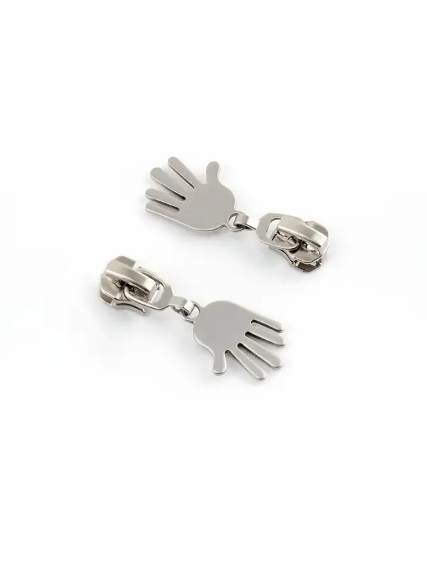 Бегунок для металлической молнии, №5, &laquo;Ладонь&raquo;, 10 шт., цвет никель