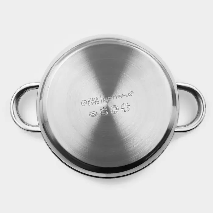 Кастрюля Доляна «Классика», 3 л, d=20 см, с крышкой, капсульное дно, нержавеющая сталь, хромированная Кастрюля Доляна «Классика», 3 л, d=20 см, с крышкой, капсульное дно, нержавеющая сталь, хромированная