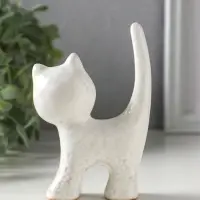 Сувенир керамика "Поющий серый кот" 7,6х3,6х10,6 см