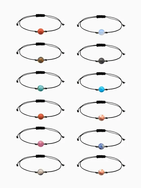 Браслет-оберег &laquo;Нить судьбы&raquo;, шар №8, цветной в золоте