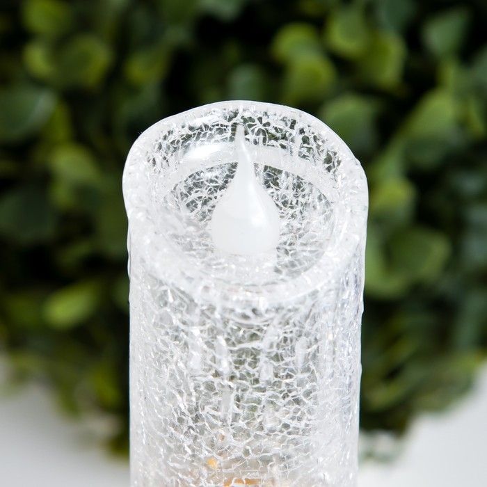 Ночник Ночник "Ледянная свеча" LED 1Вт от батареек 3хLR44 золото 4,5х4,5х12 см RISALUX