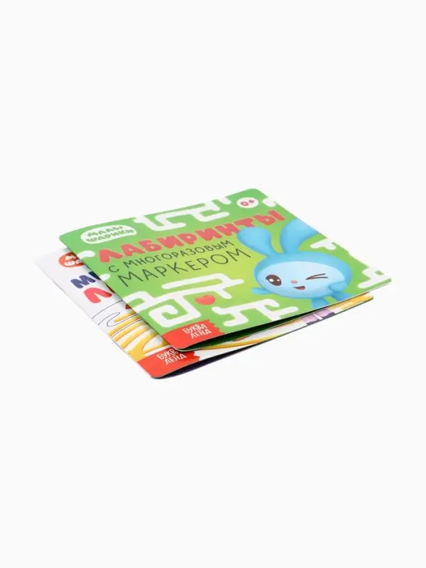 Набор книг Набор книг "Многоразовые лабиринты", 2 книги по 12 стр., 16х16 см, Малышарики