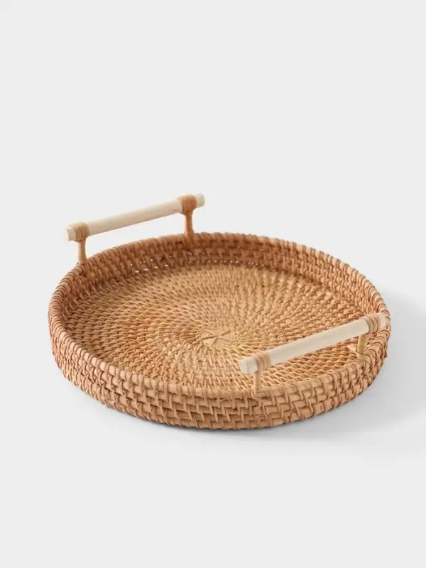 Поднос плетёный, 22&times;22&times;3 см, ротанг
