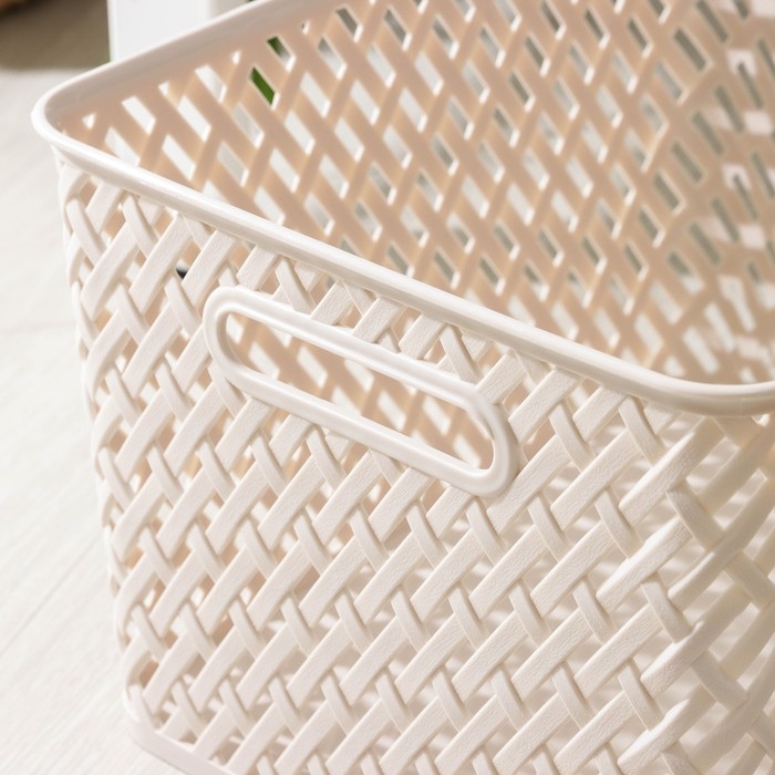 Корзина для хранения «Плетёнка», 35×29×22,5 см, цвет бежевый