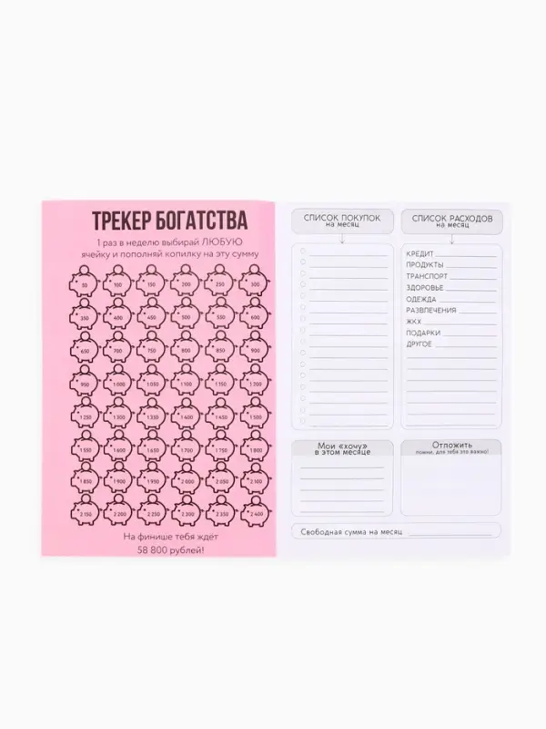 Блокнот для планирования финансов А6, 52 л  Блокнот для планирования финансов А6, 52 л "Люблю деньги"