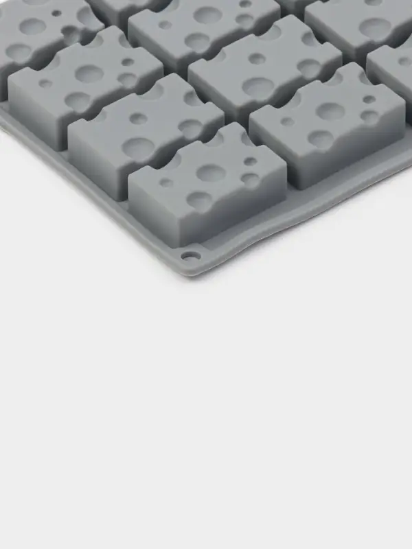 Форма для выпечки и муссовых десертов KONFINETTA &laquo;Сыр&raquo;, силикон, 20 ячеек (5&times;3 см), 30&times;17.5&times;1.9 см, серая