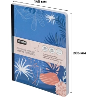 Тетрадь общая Attache Selection Navy nature Синий А5 80л клетка, сшивка