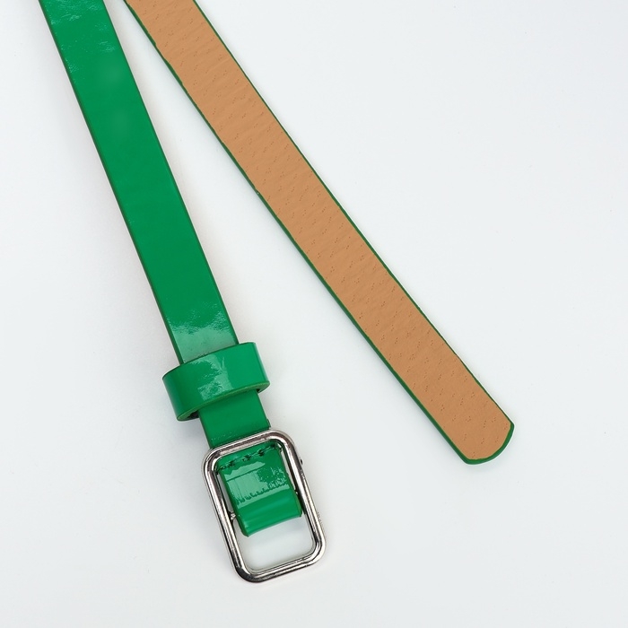 Ремень женский, ширина 1,3 см, пряжка металл, цвет зелёный Ремень женский, ширина 1,3 см, пряжка металл, цвет зелёный
