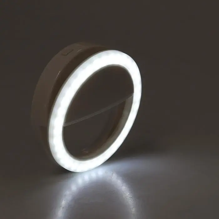 Светодиодная кольцевая лампа для телефона Luazon AKS-03, от батареек, 3 режима, белая