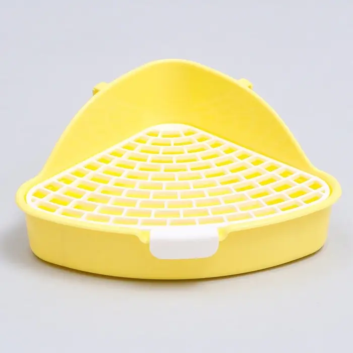 Туалет для кроликов и хорьков &laquo;Пижон&raquo;, 24&times;18&times;11 см, угловой, пластик, жёлтый