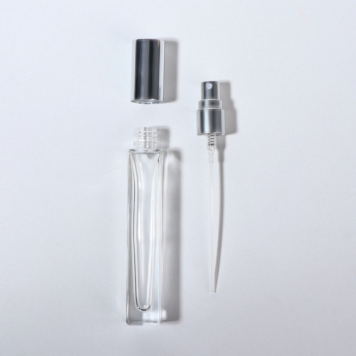 Бутылочка для хранения, с распылителем, 10 мл, цвет серебристый Бутылочка для хранения, с распылителем, 10 мл, цвет серебристый