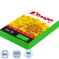 Бумага цветная Комус Color (зеленый интенсив), 80г, А4, 500 л.
