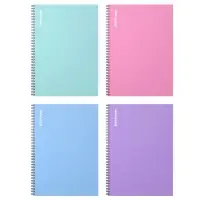 Тетрадь на спирали ErichKrause. Pastel А4, 80 листов, в клетку, пластиковая обложка, блок офсет, МИКС