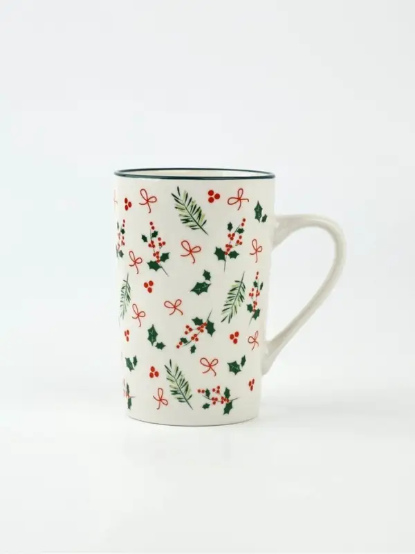 Кружка новогодняя керамическая &laquo;Зимние узоры&raquo;, 385 мл, ручная работа