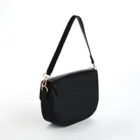 Сумка женская мессенджер TEXTURA на клапане, 23&times;6&times;15 см, чёрная