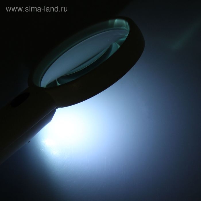 Лупа 3х, d=7,5см, с подсветкой, 3 ААА, белая Лупа 3х, d=7,5см, с подсветкой, 3 ААА, белая