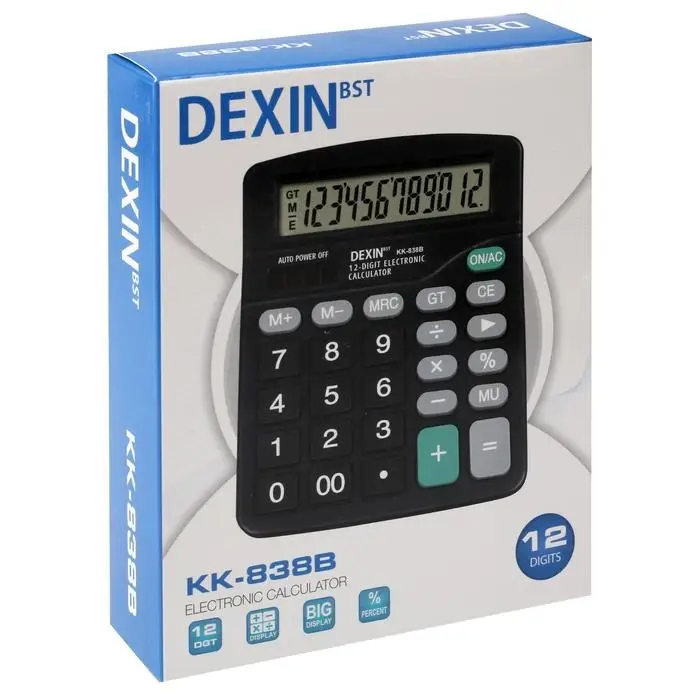 Калькулятор настольный, 12-разрядный KK-838B, 145×183×43 мм Калькулятор настольный, 12-разрядный KK-838B, 145×183×43 мм