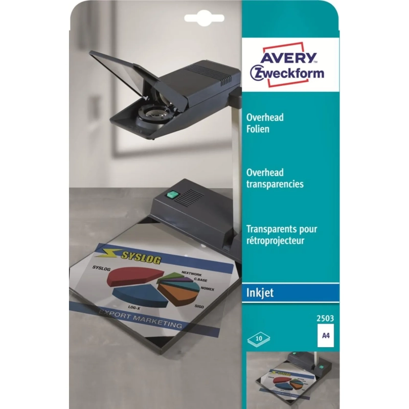 Пленка для проекторов Avery Zweckform AZ2503 д/струй.прин., 10шт./уп