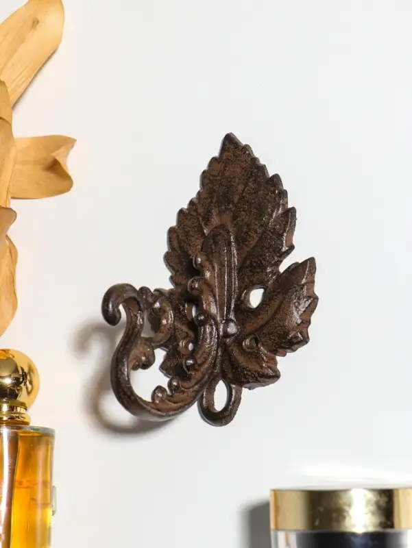 Крючок настенный &laquo;Виноградный лист&raquo;, ключница декоративная, чугун, 9&times;12.5&times;7.5 см