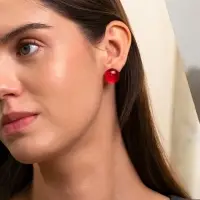 Серьги пластик &laquo;Монпансье. Круг&raquo;, 1.5 см, малиновые