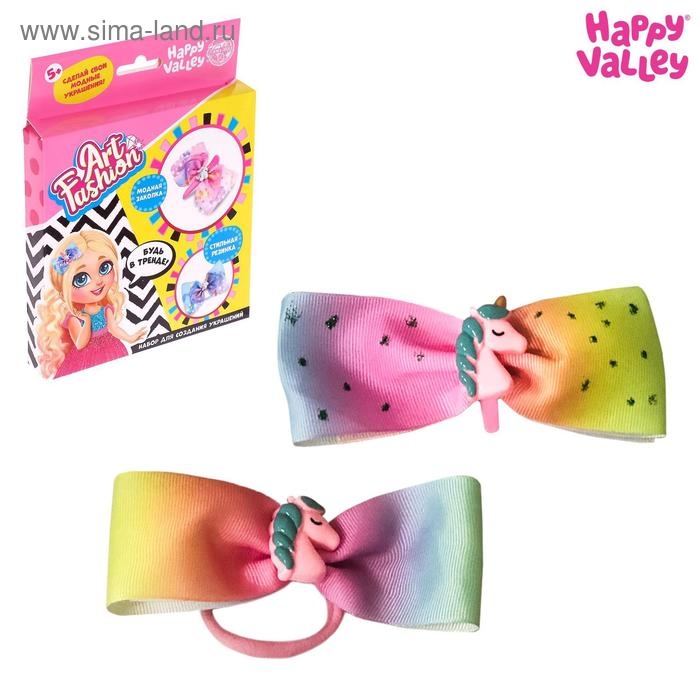 Набор для создания украшений Art Fashion: резинки и заколки для волос с бантами Набор для создания украшений Art Fashion: резинки и заколки для волос с бантами