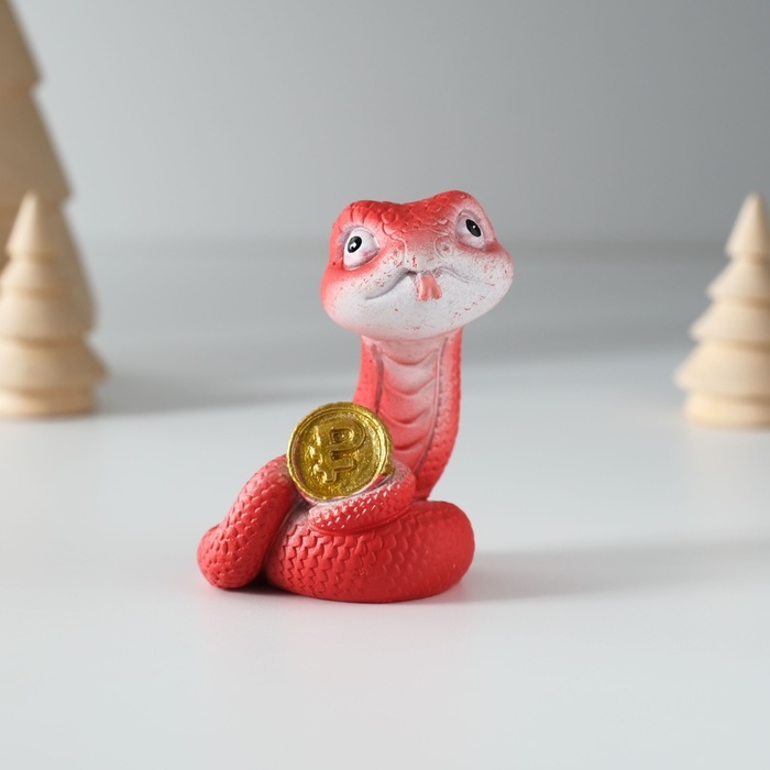 Сувенир полистоун Сувенир полистоун "Змейка с символом богатства" МИКС 4х3,5х6,5 см