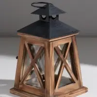 Деревянный подсвечник - фонарь на 1 свечу &laquo;Трапеция&raquo;, коричневый, 20.5&times;12.5&times;12.5 см