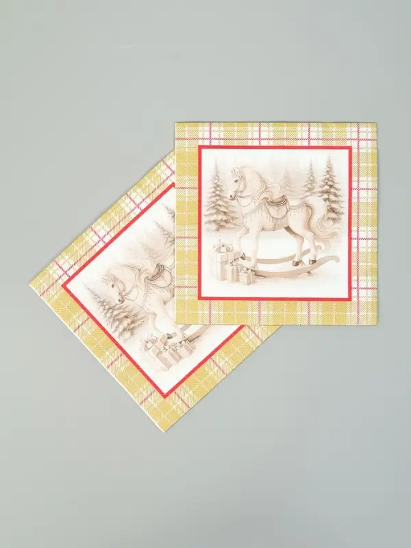 Салфетки бумажные трёхслойные «Скатерть с лошадью на золоте», 33х33, 20 шт Салфетки бумажные трёхслойные «Скатерть с лошадью на золоте», 33х33, 20 шт