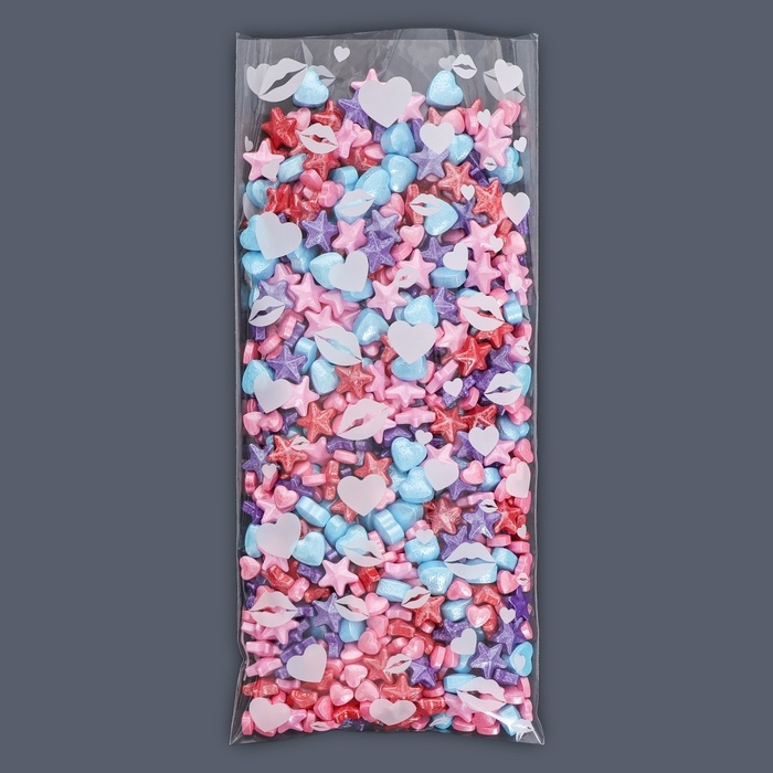 Пакет фасовочный БОПП, Пакет фасовочный БОПП, "Поцелуи" 9*19 см набор 50 шт