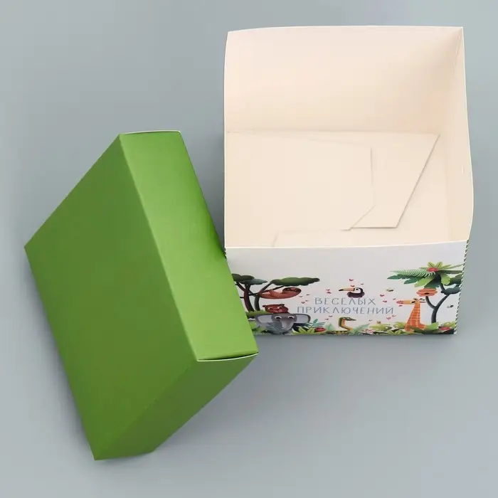Коробка подарочная складная, упаковка, «Зверята», 10 х 10 х 10 см