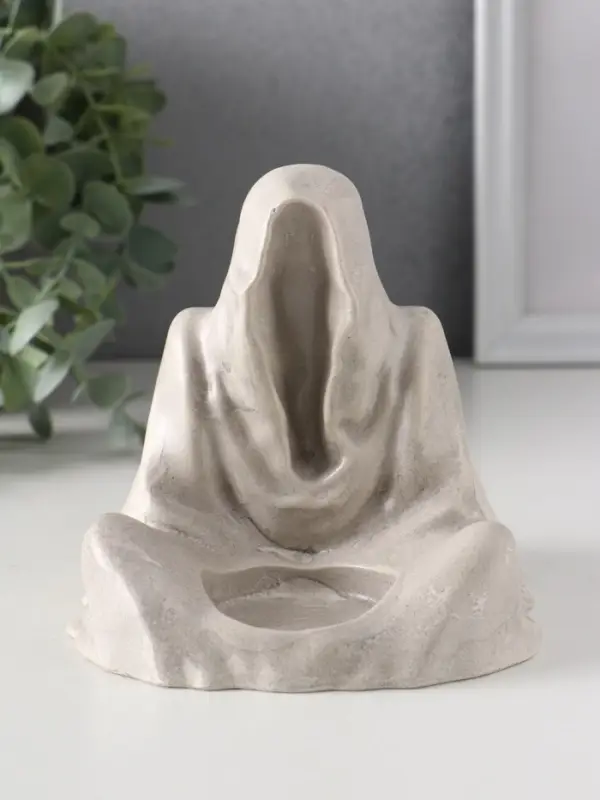 Подсвечник «Безликий», 11×11×11.5 см, серый