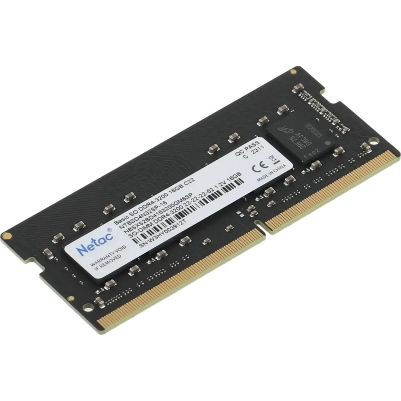 Модуль памяти Netac SO-DIMM DDR4 16Gb, 3200Мгц (NTBSD4N32SP-16)