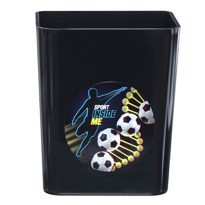 Подставка-стакан для канцелярии пластик ErichKrause Base, Sport DNA, черная