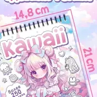 Стикеры - раскраски Kawaii, более 250 наклеек аниме