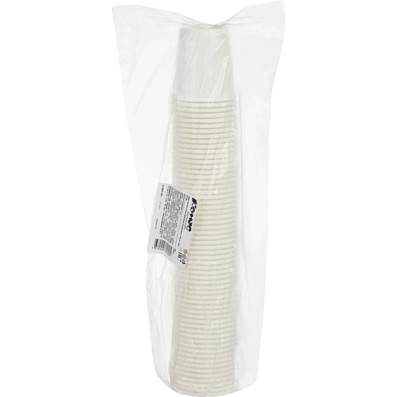 Стакан одноразовый бум однослойный d-62мм 100мл белый 60шт/уп