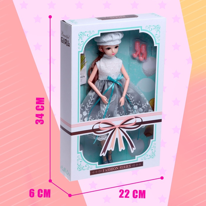 Кукла модная шарнирная «Мира» в платье Кукла модная шарнирная «Мира» в платье