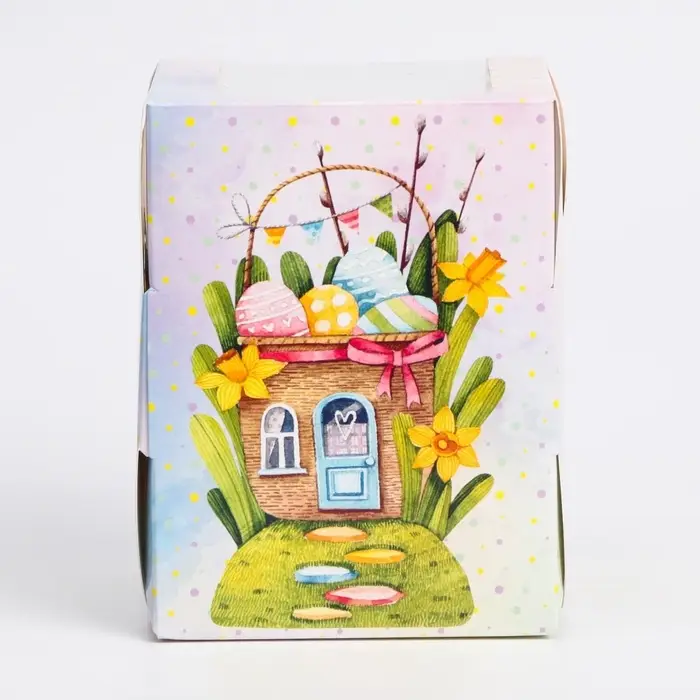 Коробка подарочная пасхальная с окном &laquo;Пасхальный домик&raquo;, 12.5&times;9.5&times;9.5 см