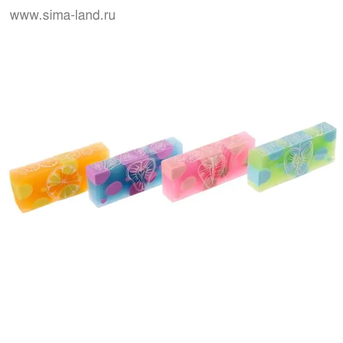 Ластик HappyGraphix Fresh, прямоугольный, мягкий, МИКС