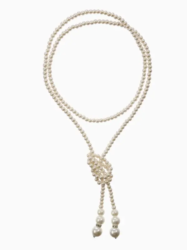 Бусы &laquo;Жемчуг&raquo;, узел, шар №2.6.8.10, цвет молочный, 60 см