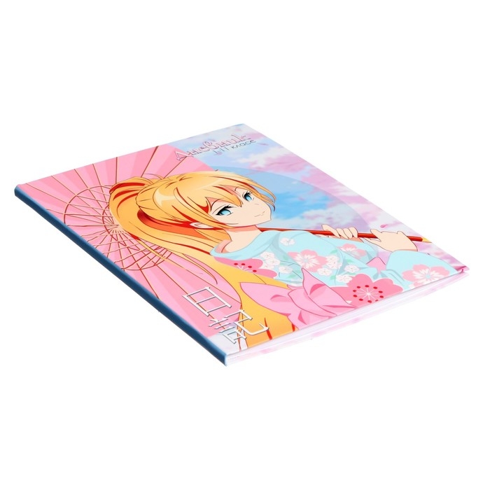 Дневник универсальный для 1-11 классов, Дневник универсальный для 1-11 классов, "Аниме. Девочка (розовые тона)", интегральная (гибкая) обложка, матовая ламинация, выборочный лак, 40 листов