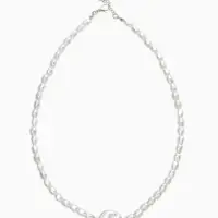 Колье из бусин &laquo;Жемчуг барокко&raquo;, L=40 см, белое в серебре
