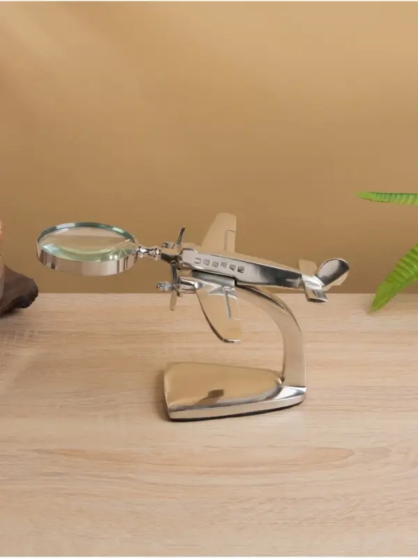 Лупа настольная &laquo;Самолёт&raquo;, 15&times;23&times;12.5 см, алюминий