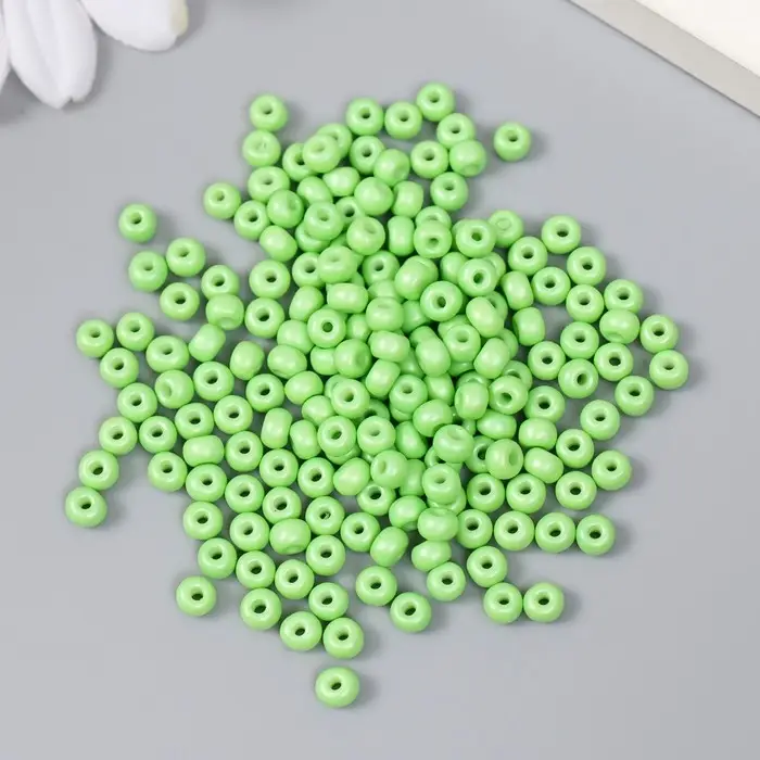 Бисер стекло 6/0  Бисер стекло 6/0 "Зелёная мята" 15 гр