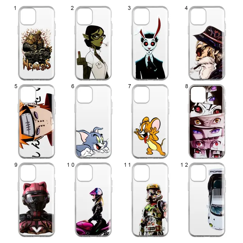 Чехол для iPhone 12 Mini TPU 1.2mm с принтами в ассортименте